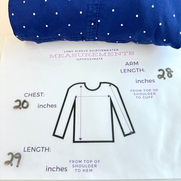 Chico's Womens Long Sleeve Shirt Jacket Size L Polka Dot Casual Travel Blue - Picture 5 of 5